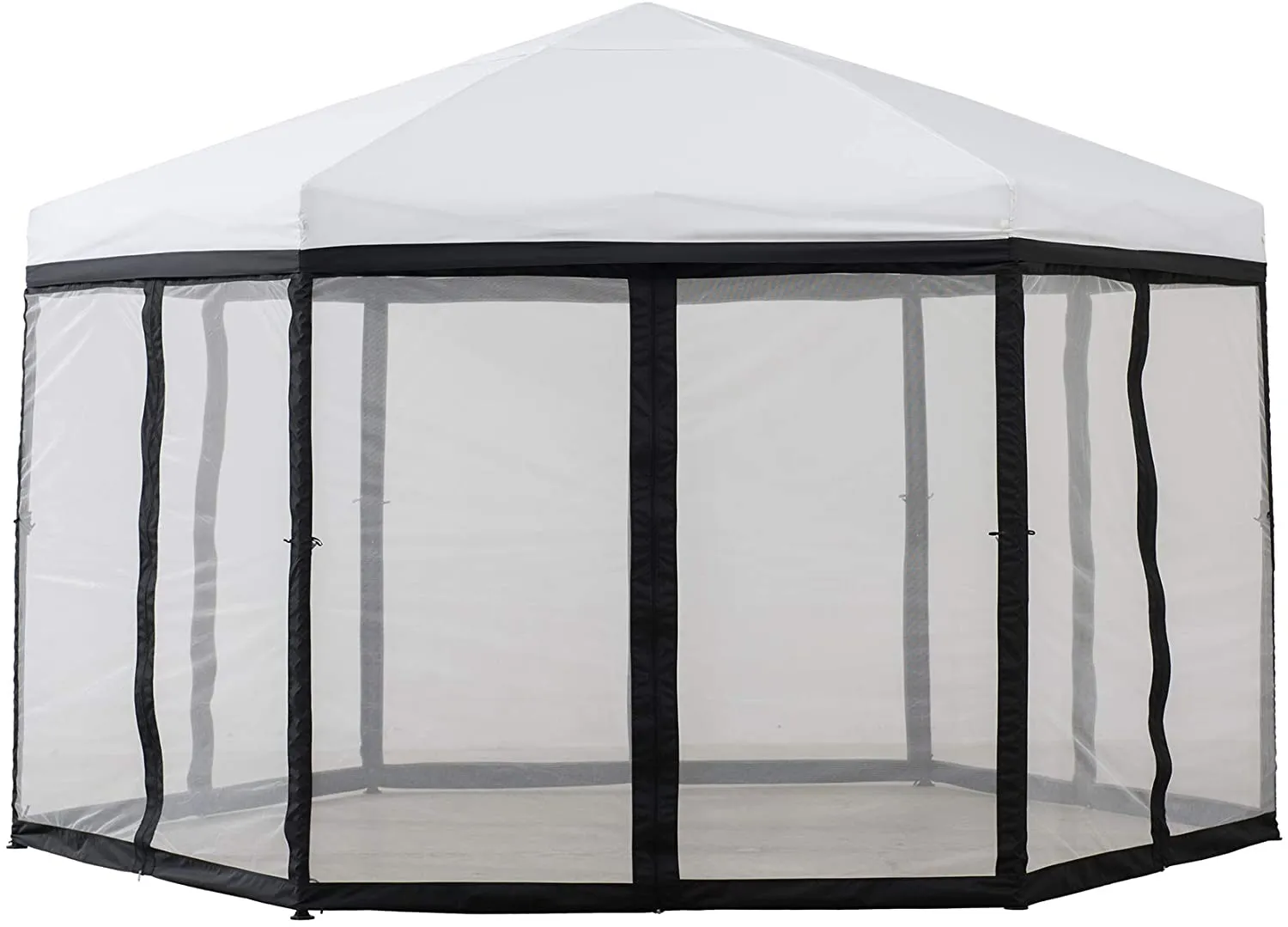 11x11 ft. Portable Pop Up Gazebo, 2-Tone, Hexagon Steel Frame Soft Top Canopy or Tent