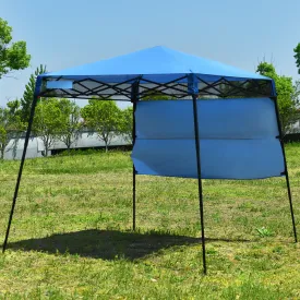 1.8M x 1.8M Pop Up Gazebo with 1 Side Panel-Blue