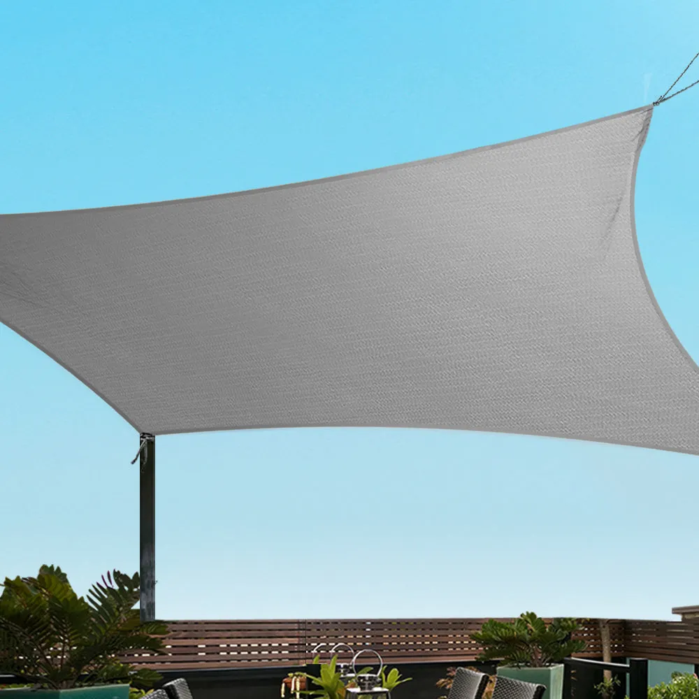 280GSM Shadecloth Canopy Shade Sail Shade Cloth Rectangle Grey 6 x 8m