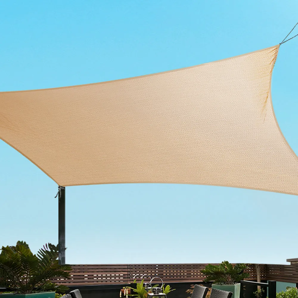 280GSM Shadecloth Canopy Shade Sail Shade Cloth Rectangle Sand Beige 4 x 5m