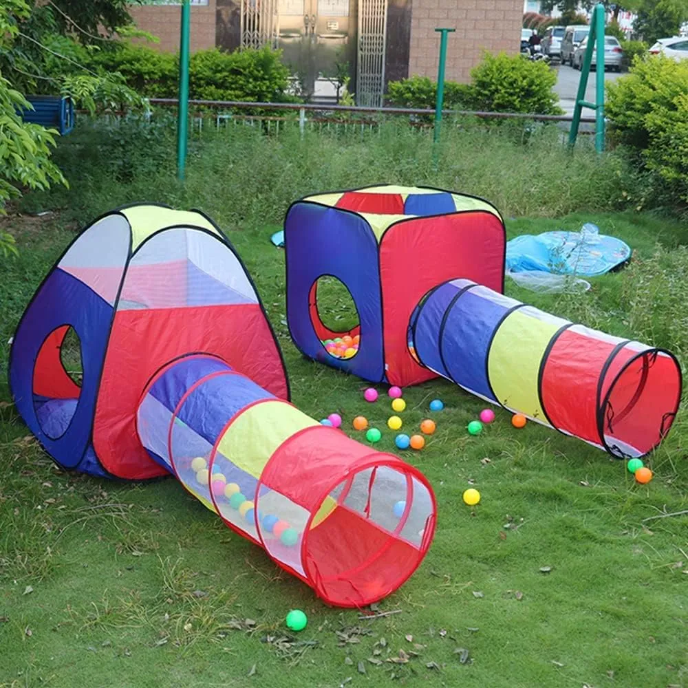 3 in 1 Pop Up Play Tent with Tunnel - Large