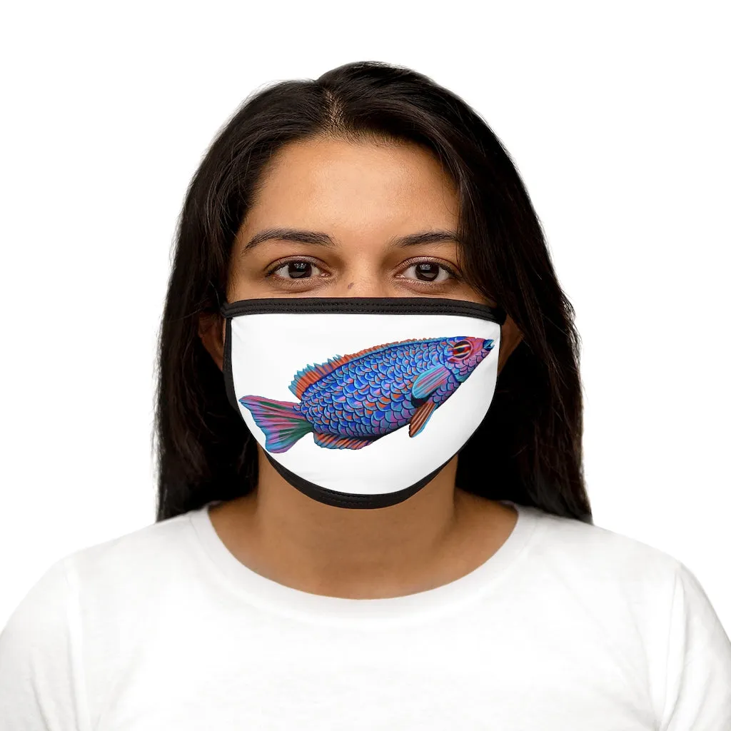 Blue Fish Mixed-Fabric Face Mask