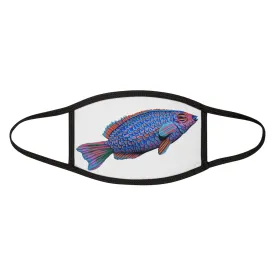 Blue Fish Mixed-Fabric Face Mask