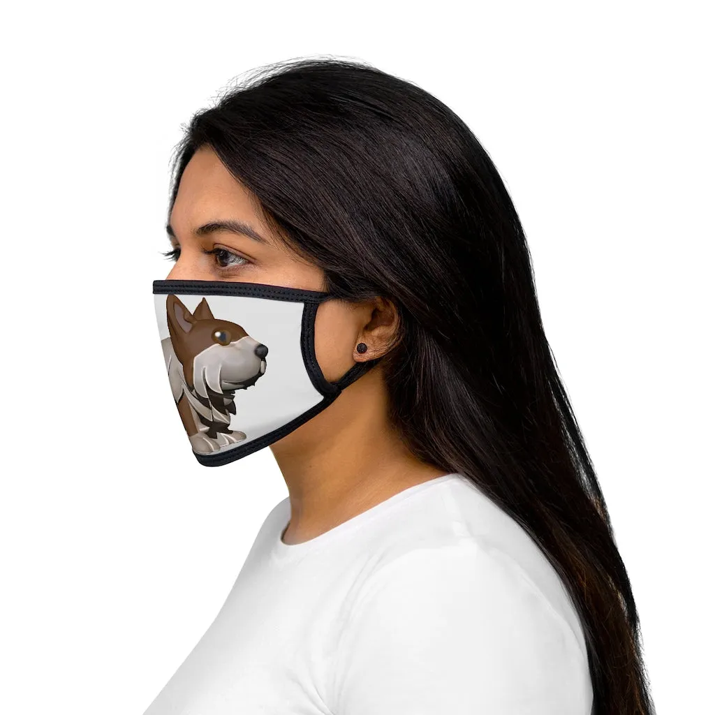 Brown Dog Mixed-Fabric Face Mask