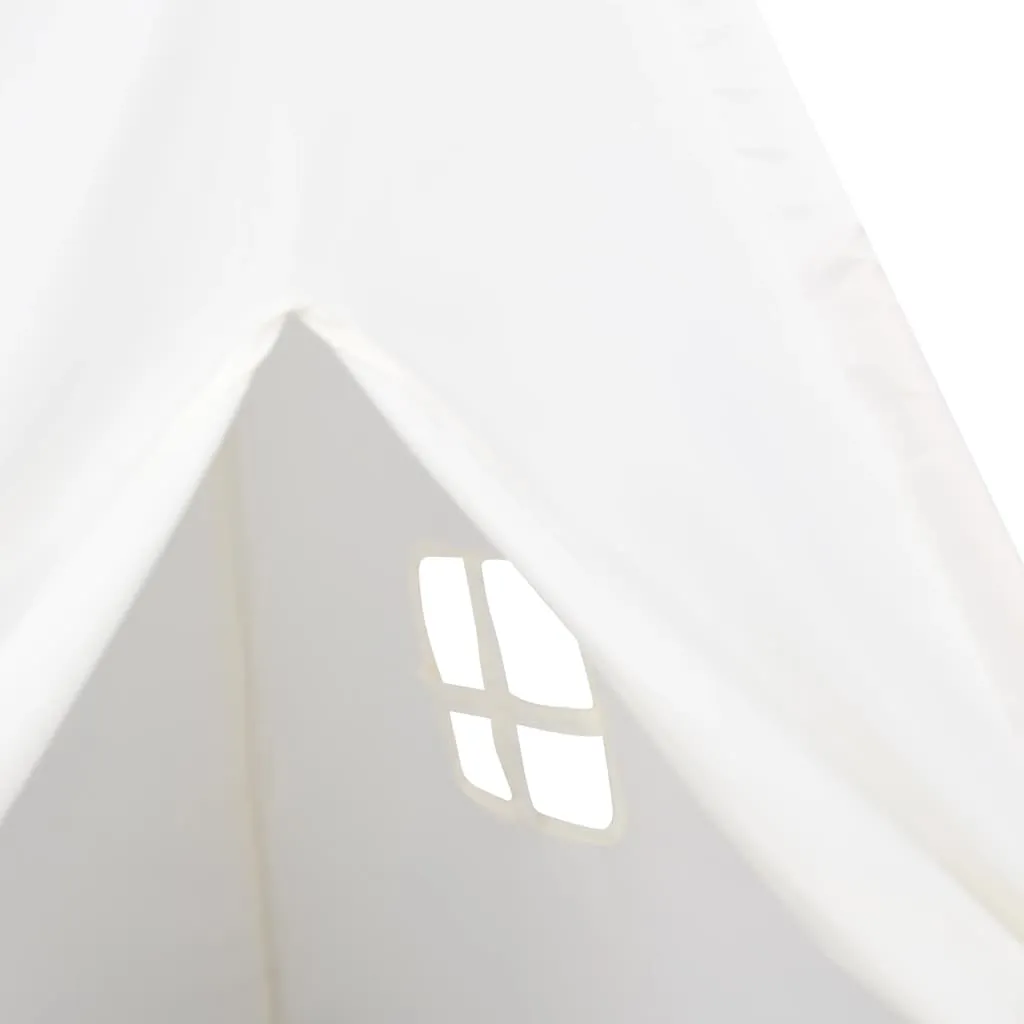 Children Teepee Tent with Bag Peach Skin White 120x120x150 cm