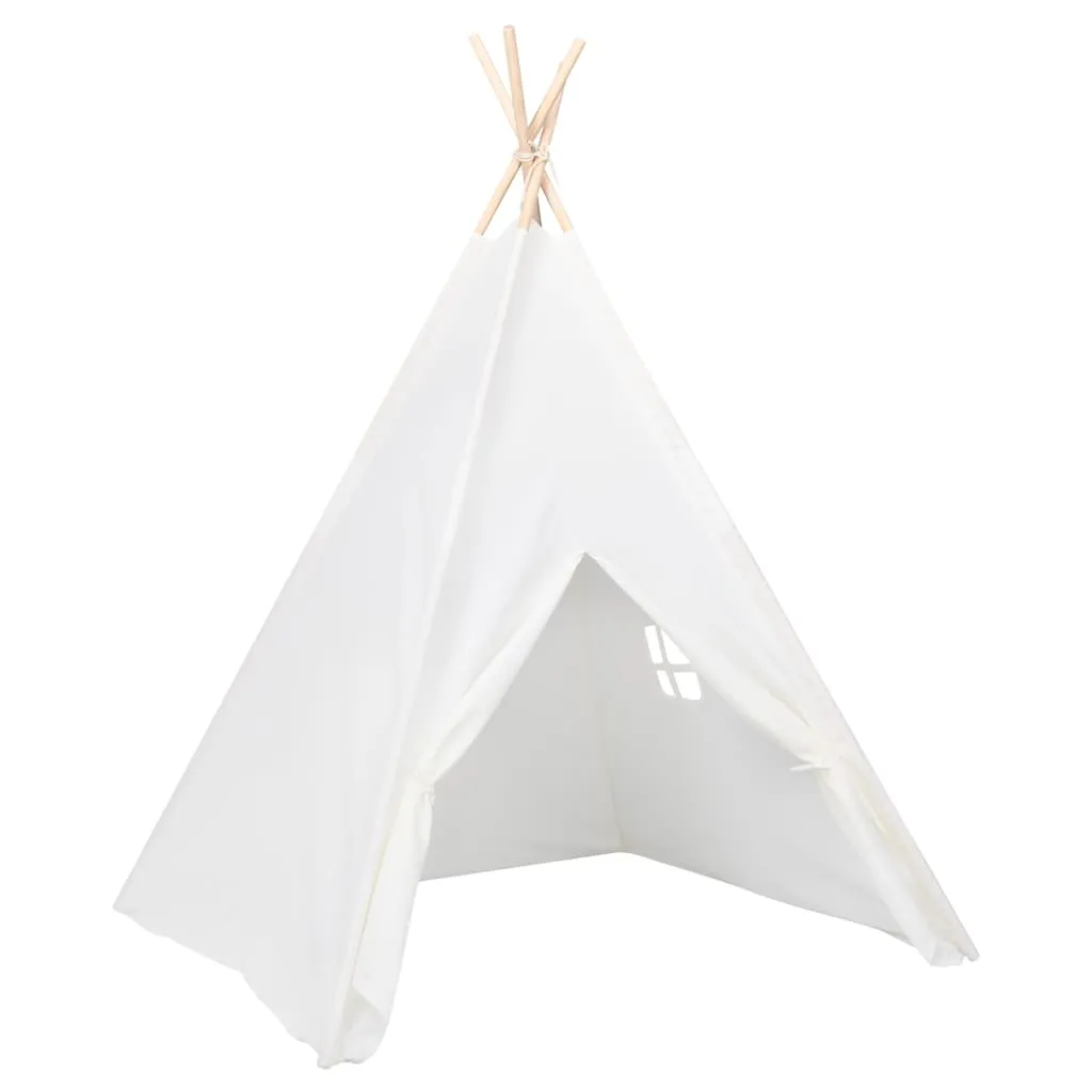 Children Teepee Tent with Bag Peach Skin White 120x120x150 cm