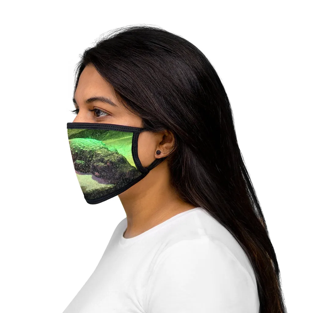 Crocodile Mixed-Fabric Face Mask