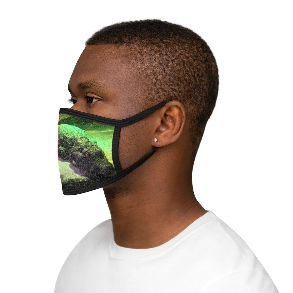 Crocodile Mixed-Fabric Face Mask