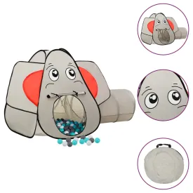 Elephant Children Play Tent with 250 Balls Grey 174x86x101 cm