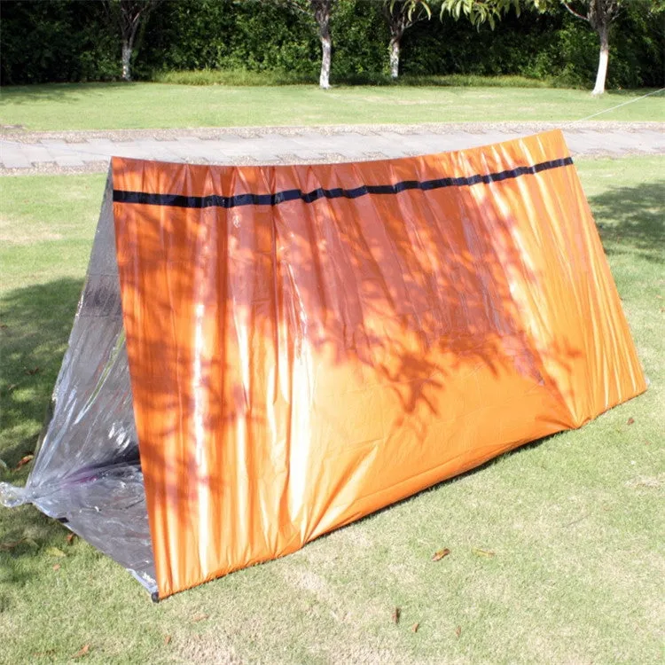 Emergency Simple Tent Outdoor Rescue Blanket First Aid Sunscreen Insulation Blanket, Color:Orange