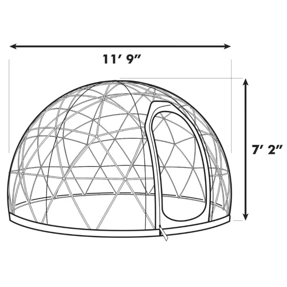 Garden Igloo | Dome, Aluminum, 11'9"W, 7'2"H - Outdoor Dining, Play Area for Children, Stylish Conservatory, Greenhouse, Gazebo