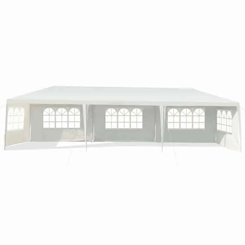 GrandShoppersHub  10' x 30' Heavy Duty Party Tent Waterproof Outdoor Canopy Tent with 5 Removable Sidewalls for Weddings Events & Commercial Use