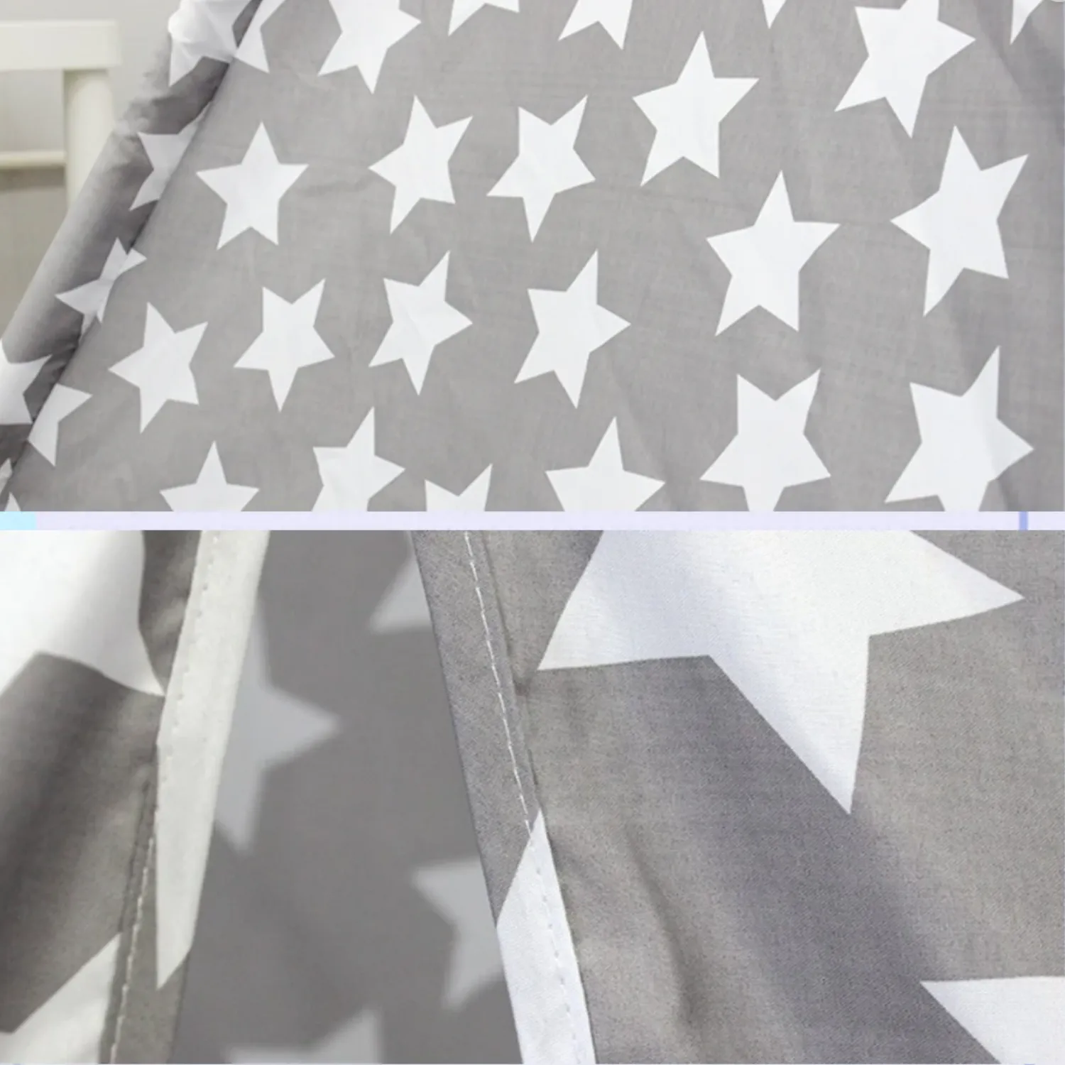 Grey Star Kids Teepee Tent with Windows and Carry Case