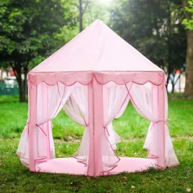 Kids Indoor and Outdoor Castle Play Tent House (Pink)-Colour May Vary