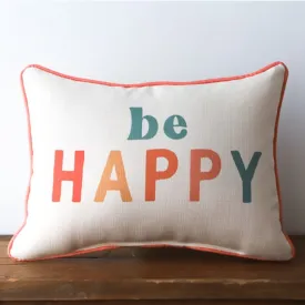 Multi Be Happy Rectangle Pillow