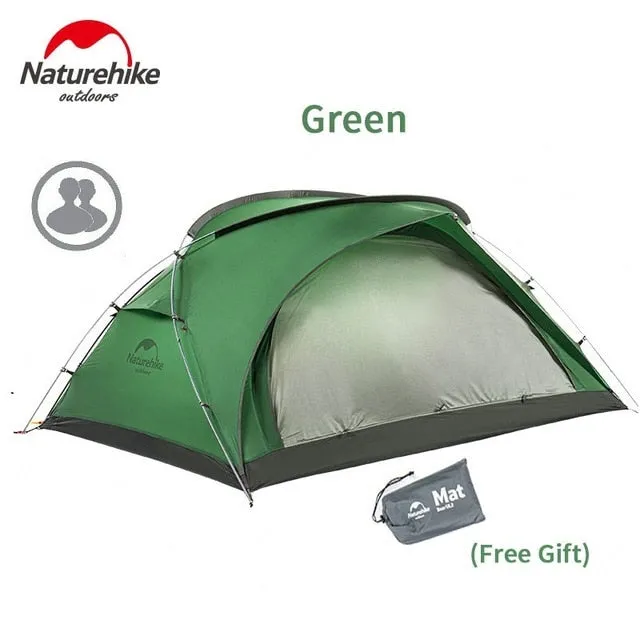 Naturehike Bear UL2 Camping Tent Ultralight Large Space 2 Persons Outdoor 20D Nylon Waterproof Tent 2 Doors Ventilation Tent