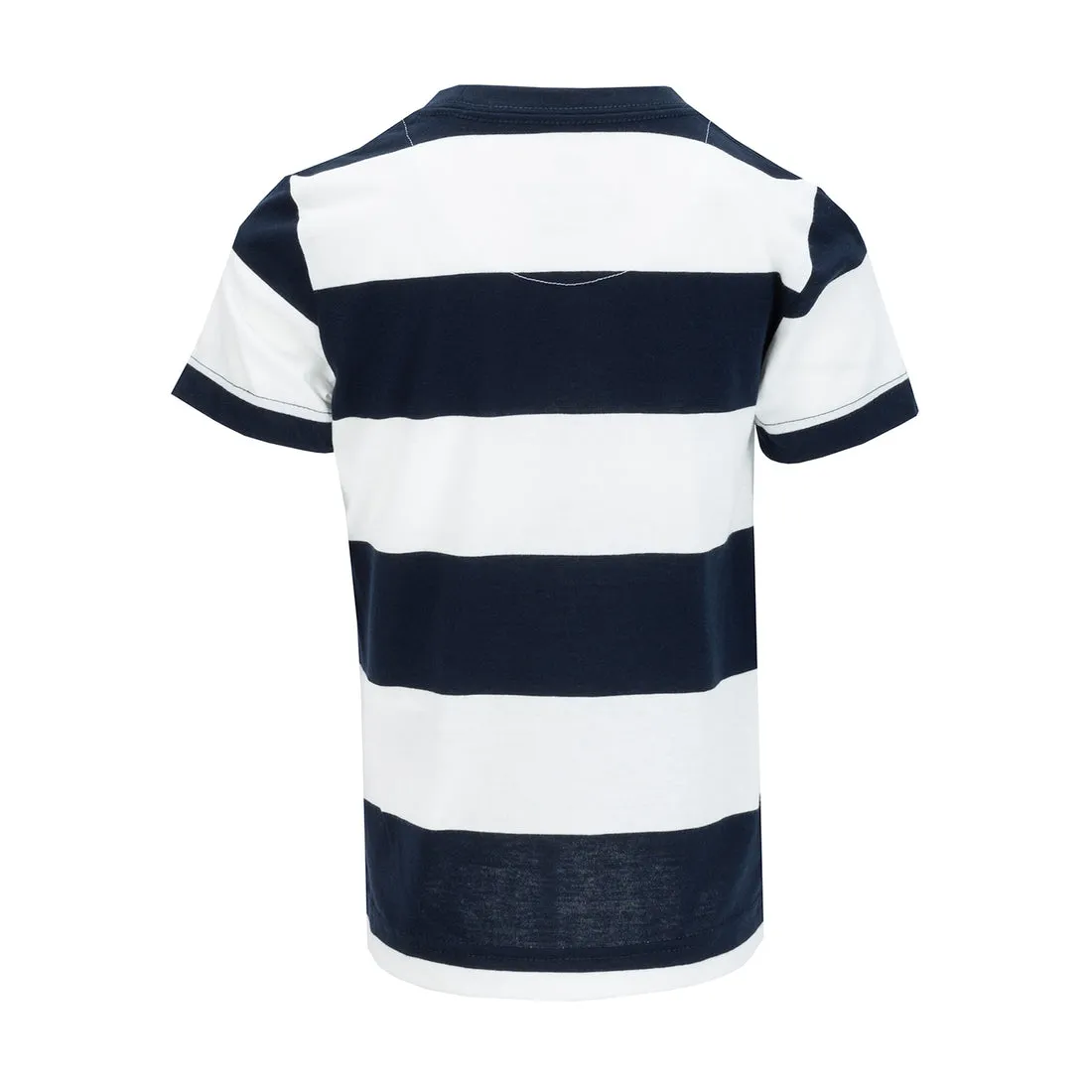 NIKE KID'S SEASONAL STRIPE WHITE/NAVY TEE