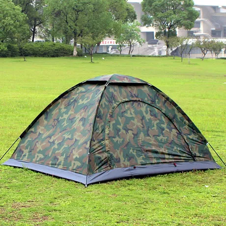 Outdoor double manual portable military camouflage outdoor camping tent gift tent hiking and cycling ultra-light tent