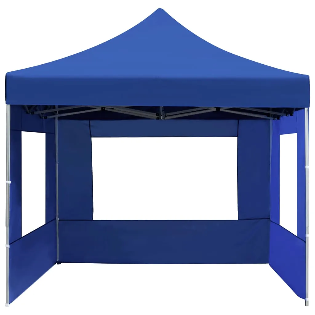 Professional Folding Party Tent with Walls Aluminium 4.5x3 m Blue