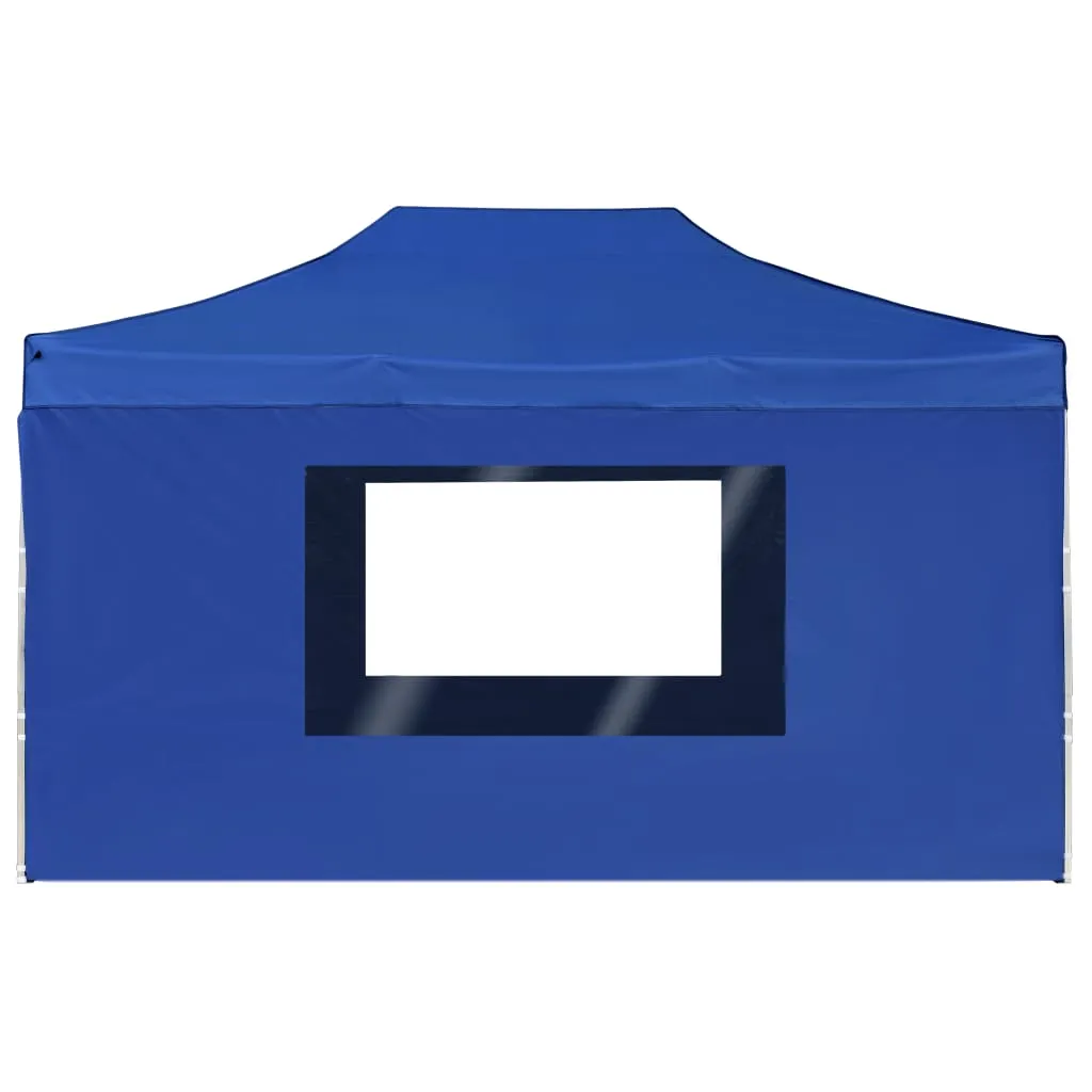 Professional Folding Party Tent with Walls Aluminium 4.5x3 m Blue