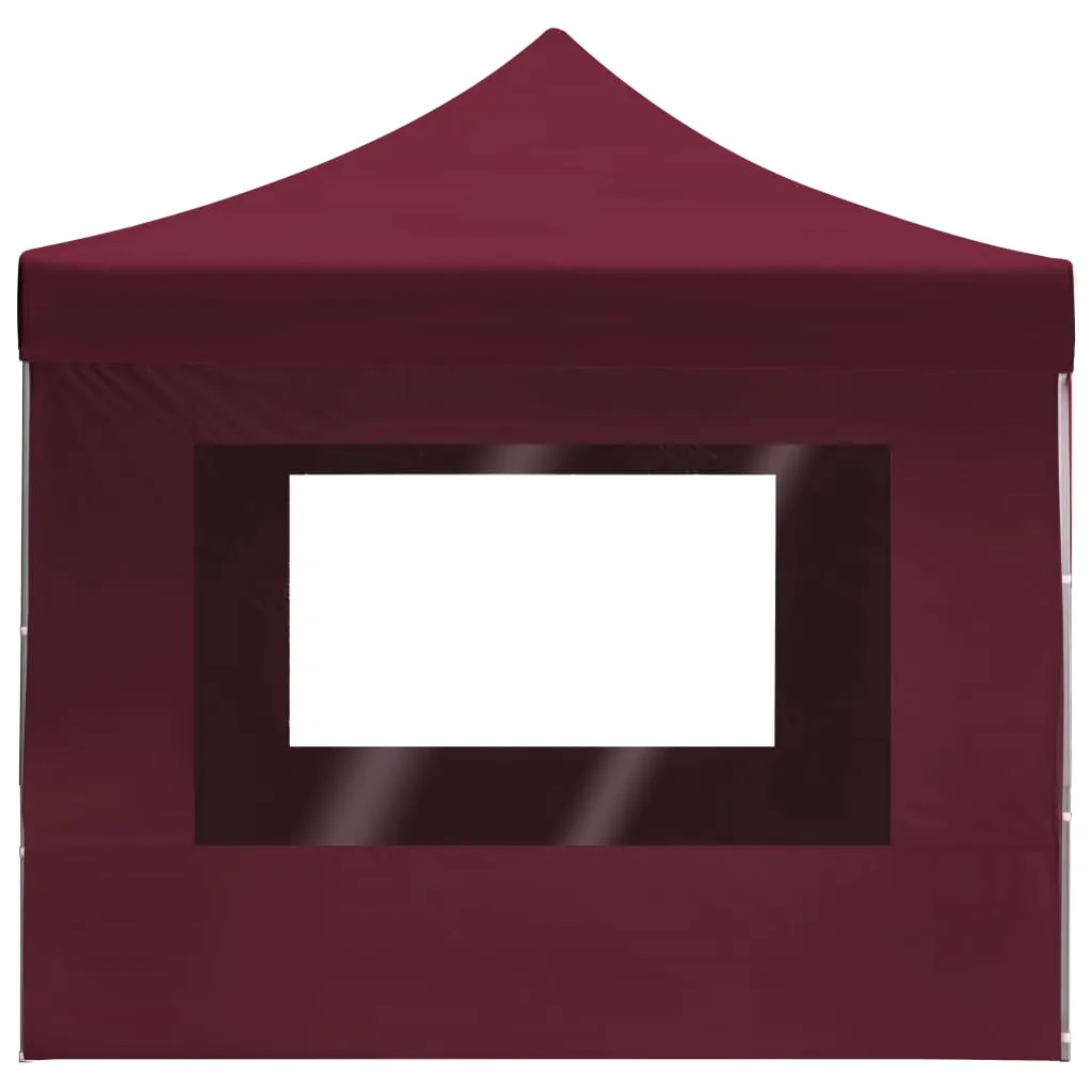 Professional Folding Party Tent with Walls Aluminium 4.5x3 m Wine Red