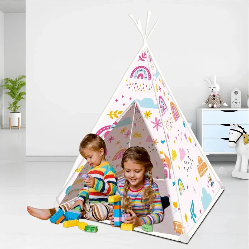 Rainbow Teepee Play Tent House for Kids