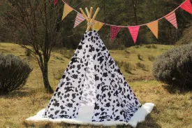 Teepee Tent Cow Motive . POLES NOT INCLUDED.