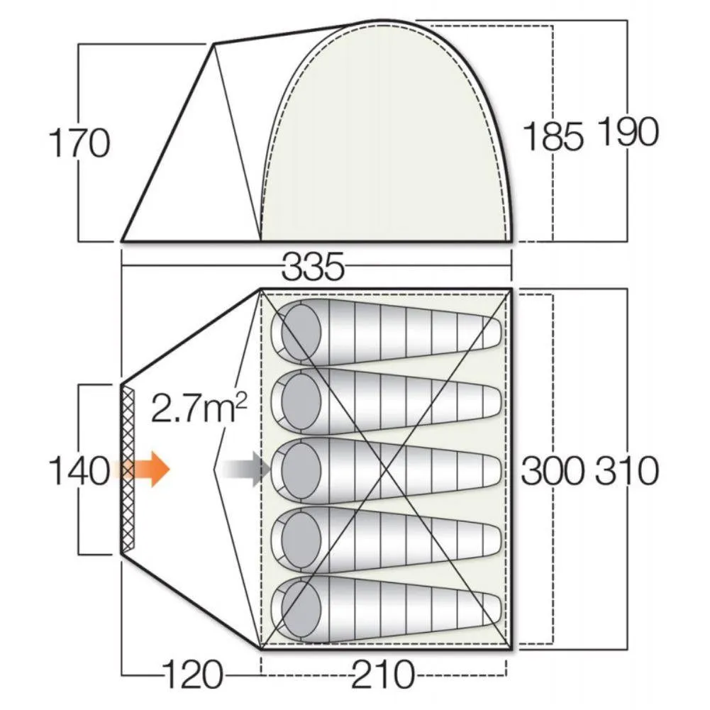 Vango Berkeley 500 Tent Footprint 310cm x 335cm