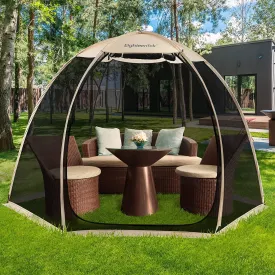 versatile EighteenTek Bubble Tent Screen House Room Greenhouse Camping Tent Canopy Gazebos 4-6 Person for Patios, Large Oversize Weather Pod Pop Up Tent, Cold Protection Beige 10âx10â