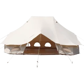 Vevor 6M Bell Tent 19.7' x 13.1' x 9.8' Yurt Beige Canvas Cotton For 8-12 People Portable 4 Season Teepee