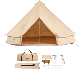 Vevor Bell Tent 9.8' Waterproof Canvas Yurt with Stove Jack and Detachable Side Wall Fits 3-5 People New