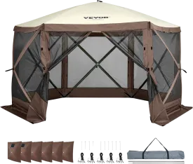 Vevor Pop Up Gazebo Tent 6 Sided Canopy with Privacy Windows 12.5' x 12.5' New